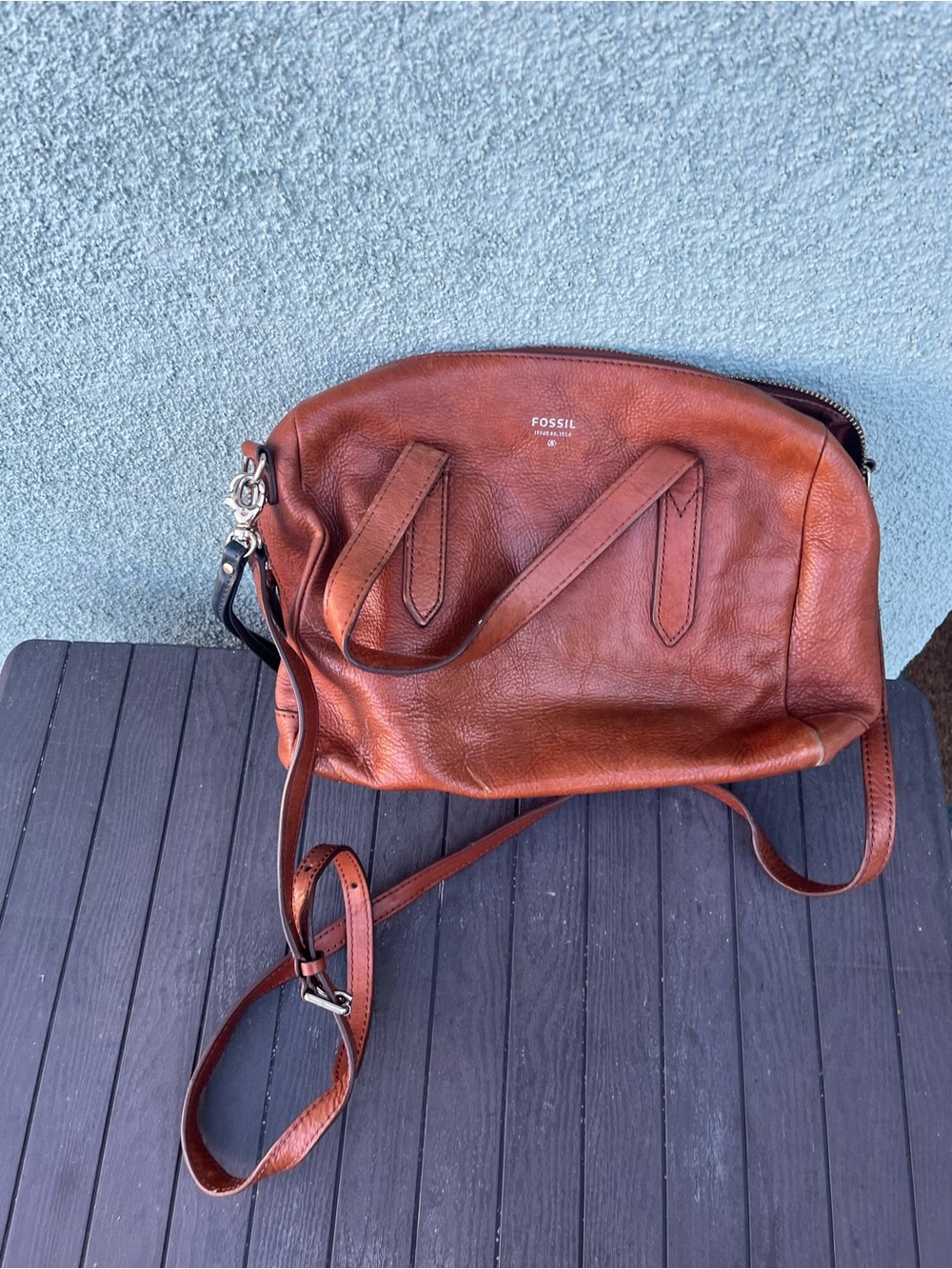 Fossil Cognac Leather Shoulder Crossbody